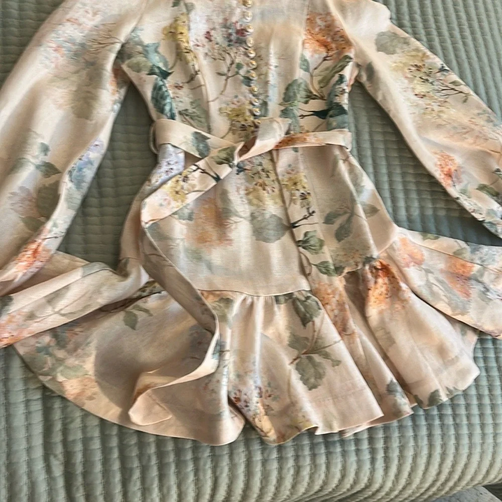 Zimmermann 2 Linen Floral Mini Dress - Picture 9 of 11